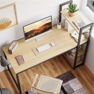 Modern Office Desk Design Computer Desk Writing Desk Study Table Workstation With 4 Tier Shelves