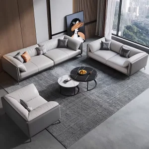 Modern Office Desk Furniture Sofa Set Hotel Apartment Sofa Office Leather Sofa 1+2+3 Seat