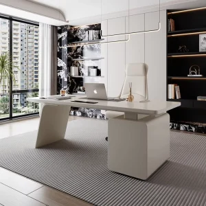 Modern Office Desk Furniture White Basic Executive Luxury CEO Manager Office Desk with Drawers