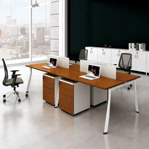 Modern Office Desk Furniture Wooden Modular 2 4 6 Seat Office Workstation Cubicle Office Staff Workstation for 4 Person