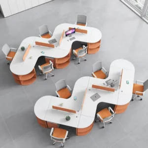 Modern Office Desk Staff Creative Chair Combination Special shaped Desk Screen Card Office Desk