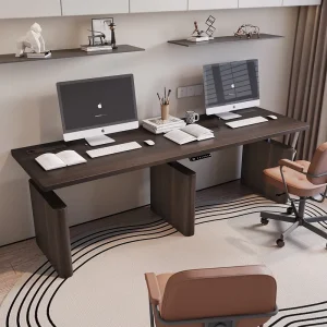 Modern Office Desk Table Three Legged High Grade Solid Wood Office Desk with 72 137cm Adjustable Height