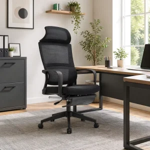Modern Office Ergonomic Computer Desk Chair Swivel Mesh Lumbar Support Adjustable Luxury Plastic Chairs Furniture Set