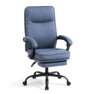 Modern Office Executive Chair Reclining Breathable Fabric Comfortable Ergonomic Adjustable Swivel Chair with Footrest
