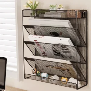 Modern Office File Organizer Rack Metal Wall Mounted Multi Layer Multi Function Folder Document Magazine Shelf Office Furniture