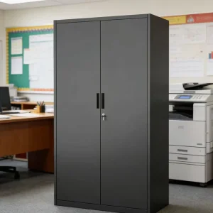 Modern Office Filing Cabinet Tall Steel Storage Cupboard with Security Key Lock Modular Metal Organizer for School & Hospital