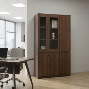 Modern Office Filing Cabinet with Glass Doors and Extendable Bookcases for Bedroom and School Use