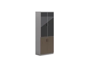 Modern Office Filing Cabinet with Lockable Drawers Wooden and Metal Storage Cabinet for Document Organization