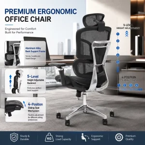 Modern Office Furniture 6D Armrest Swivel Mesh Executive Chair Ergonomic Office Chair With 5 Level Lifting Adjustable Function