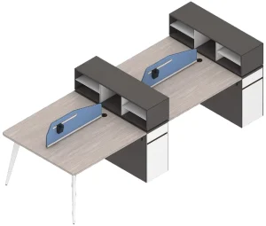 Modern Office Furniture Double Side Staff Work Station 4 Person Workstation With Screen Partition