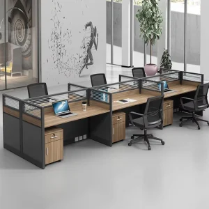 Modern Office Furniture Staff Desk 4 Straight Seats Table Partition Tables Cubicle School Hospital