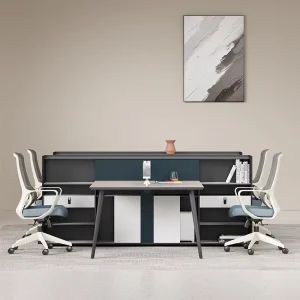 Modern Office Furniture Staff Desks Four People 4 Workstations Card Seats Partitions Modular Table Chair Combinations