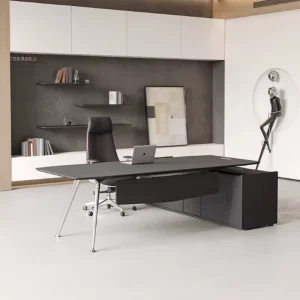 Modern Office Furniture Table Black L Shape Executive Office Desk Manager