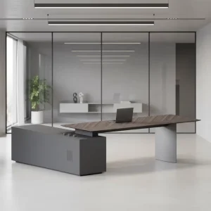 Modern Office L Shaped Computer Luxury Desks Boss Manager Work Ceo Executive Set Wooden Table for Room Furniture Customization