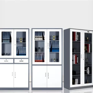 Modern Office Metal Filing Cabinet with Half glass Design for Workshop School Outdoor Use