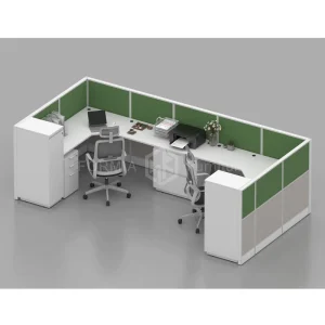 Modern Office Modular Set Cubicle Frame Furniture Workstations Desk 2 Person Partition