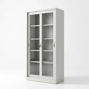 Modern Office Sliding Door Steel Filing Cabinet Glass Door Cabinet for Office
