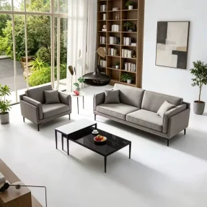 Modern Office Sofa Set Fabric with High Density Sponge and Wood Frame UV Waterproof for Living Room Use