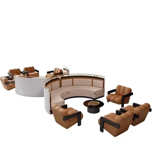 Modern Office Sofa Set with Synthetic Leather Durable Commercial Furniture for Hotels and Offices