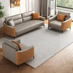 Modern Office Sofa Wooden Frame Three Seater Simple Casual Design for Small Business Reception Rooms Meeting Rooms Shop