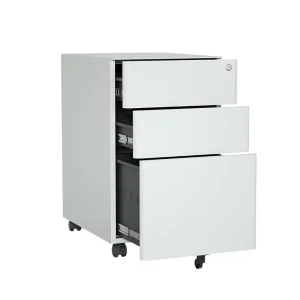 Modern Office Steel 3 Drawer Movable Filing Cabinet with Space Saving Design for School & Workshop Use