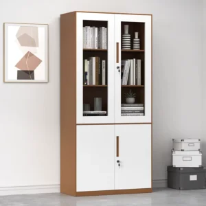 Modern Office Storage Cabinet with Glass Doors Metal Display Storage Furniture File Cabinet for Office Meeting Room