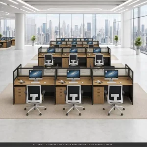 Modern Office Style Call Center Workstation Partition Cubicle for Hospital School Office High Density Layout Modular Design