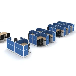 Modern Office Workstation Cubicle Partition Desk Aluminum Wood Construction for Commercial Use Hospitals Schools