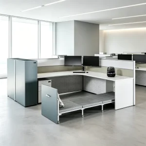 Modern Office Workstation Desk Cubicle Partition Divider Commercial Staff Table Office Furniture Workstation With Storageand Bed