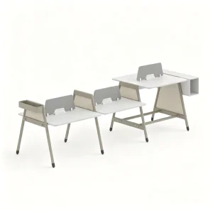 Modern Office Workstation Desk Modular Staff Desk with Side Storage Cabinet for Open Plan Office Furniture