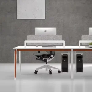Modern Office Workstation Desk for 4 People with Adjustable Height Aluminum Legs QINGSHUAI QS 110