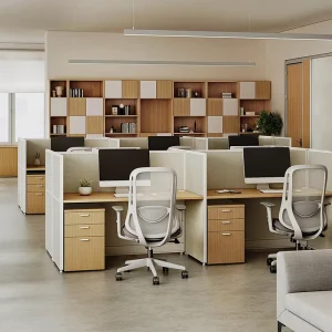 Modern Office Workstation Table with Modular System for School and Hospital Cubicles Optimizes Large Spaces for Teams