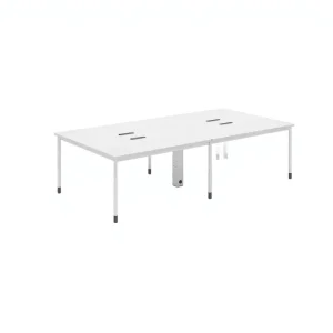 Modern Office Workstation with Rectangular Desk and PVC Upper Commercial Furniture