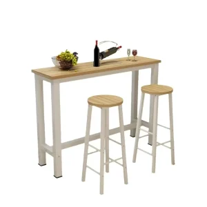 Modern One Table and Two Chair Dining Set Metal Bar Furniture for Outdoor Home Wine Cellar Use Dining Table Chairs