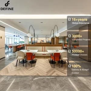 Modern One stop Commercial Project Coffee Shop Bench Sofa Custom Hotel Restaurant Furniture Leather Booth Seating Dining Table