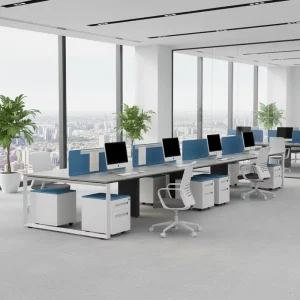 Modern Open Chair Ergonomic Space Coworking Modular Office Workstation 4 6 Seater Staff Desk Aluminum Frame Eco Friendly Small