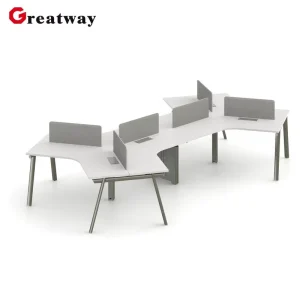 Modern Open Plan Office Workstation Modular Staff Desk Commercial Workspace Furniture with Fabric Screen