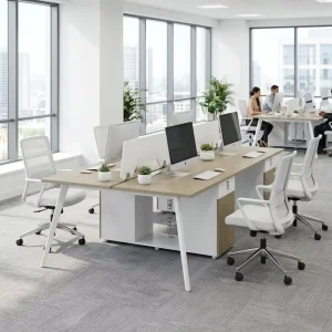 Modern Open Style Office Work Station Desk Metal Leg 2 4 6 8 Person Workstation