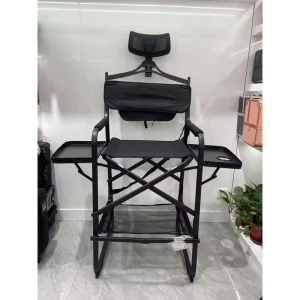Modern Outdoor Aluminum Portable Folding Tall Director Adjustable Barber Chair