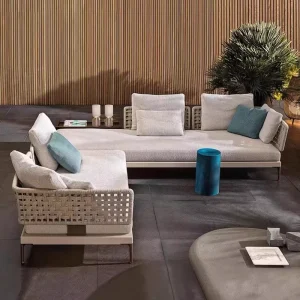 Modern Outdoor Aluminum Rattan Sectional Sofas Sets New Style Patio Casual Furniture for Dining Hotel Garden Villa