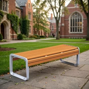Modern Outdoor Backless Park Bench Weatherproof Garden Flat Long Chair Seating for Public Square