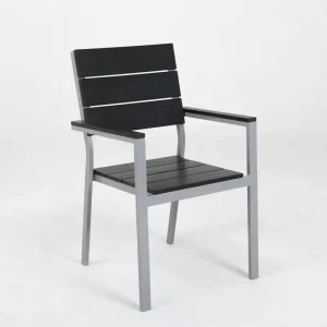 Modern Outdoor Dining Chair Aluminium Plastic Wood Furniture for Garden Hotel Park & Villa Leisure Style