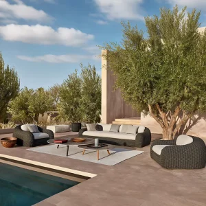 Modern Outdoor Furniture Luxury Hotel Garden Sofa Aluminum Villa Outdoor Sofa Rattan Sofa Resort Garden Set Patio Furniture Set