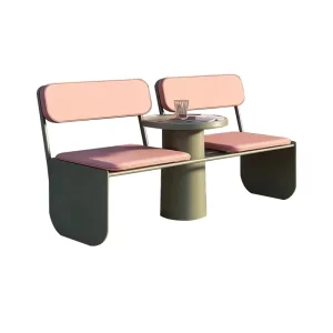 Modern Outdoor Leisure Square Metal Bench Patio Rest Seat for Park Activity Center for Villas