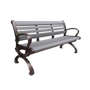 Modern Outdoor Patio Bench Solid Wood with Plastic Wood Seats Cast Aluminum for Hospital Gym Courtyard Leisure