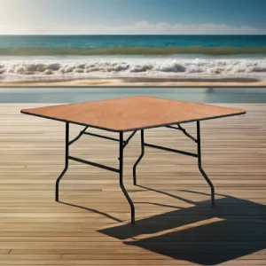 Modern Outdoor Portable Folding Banquet Square Table Set Square Wood Hotel Furniture for Wedding Events Plastic Round Pattern