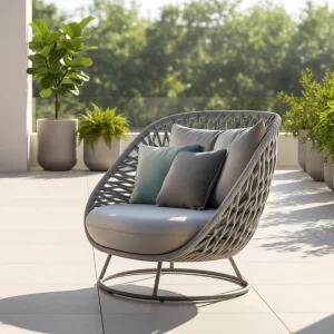 Modern Outdoor Rope Stackable Dining Chair for Hotel & Villa Garden Patio Restaurant Bistro