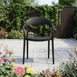 Modern Outdoor Stackable Waterproof UV Resistant Ventilated Seat Easy Clean Sturdy Load bearing Resistant Lightweight Full Chair