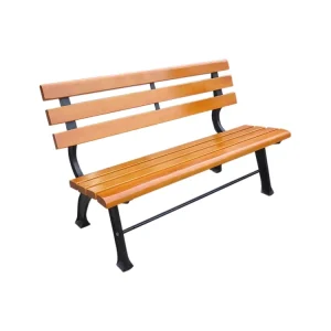 Modern Outdoor Wooden Park Bench Metal Anti corrosion Seating Bench