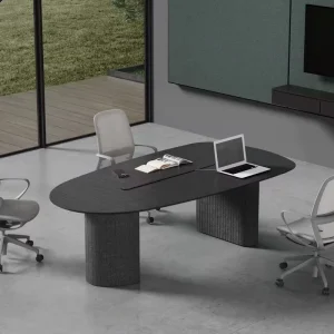 Modern Oval Conference Table for Hotel and School Use Customized Size Office Furniture Conference Table and Chairs Set